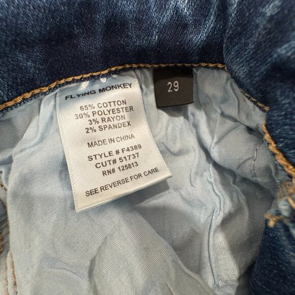 Flying Monkey Jeans, Raw Hem Straight Leg, sz 29 - Picture 8 of 9
